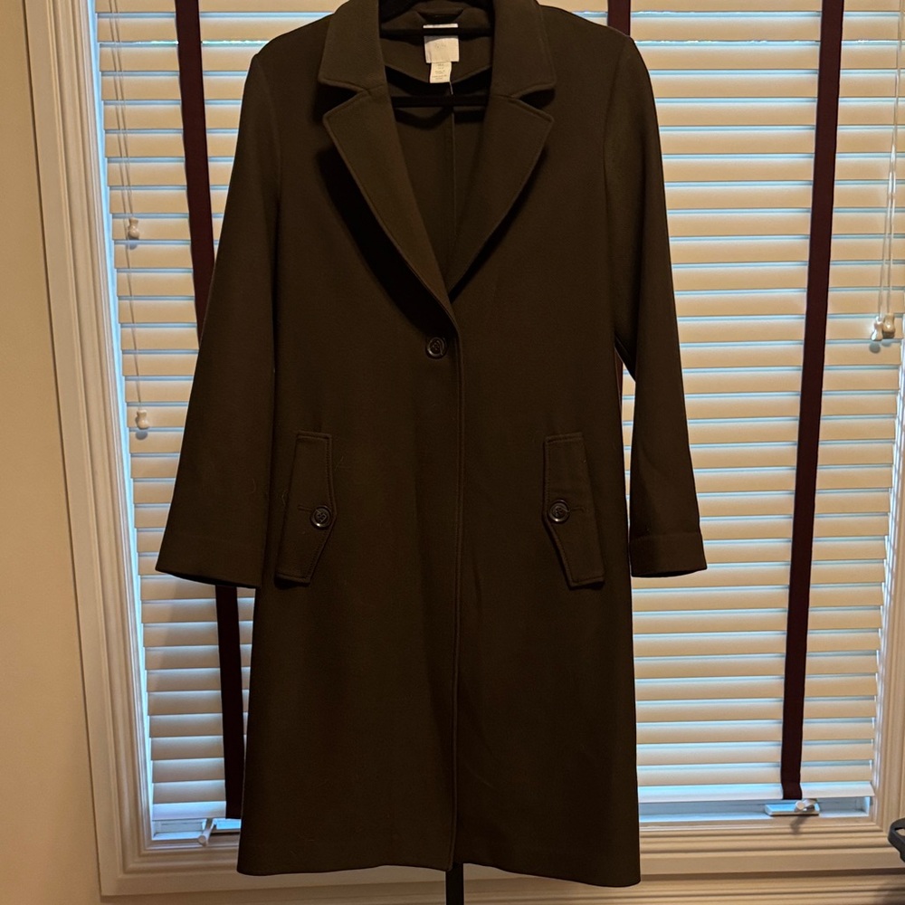 H&M Olive Green Trench Coat - Size 6